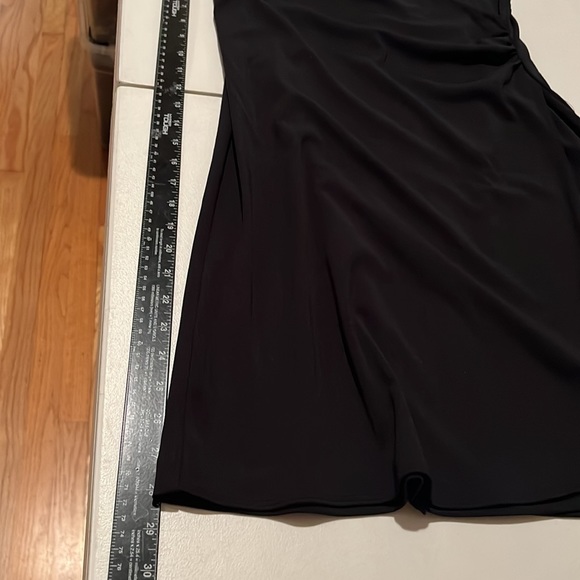 Express black sleeveless faux wrap dress shirred detail size large fits 10 - Picture 5 of 11